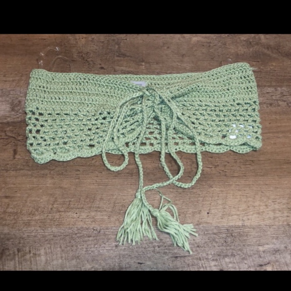 green crochet top